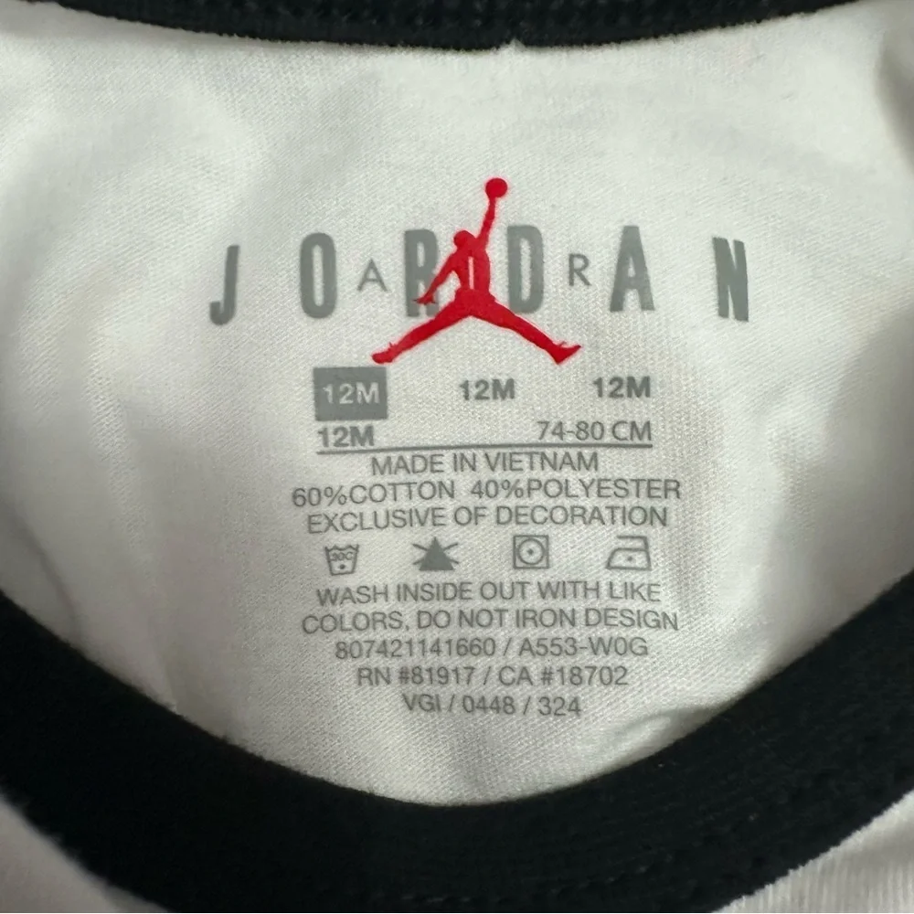 Jordan White and Black Bodysuit with Red Logo